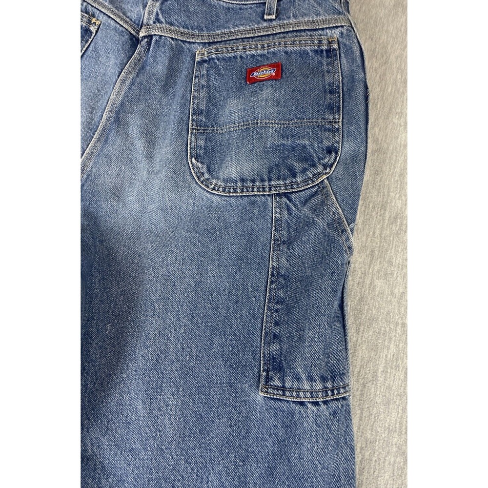 Vintage Dickies Carpenter Y2K Dickies Denim Blue Jeans Logo Men's Size 36x30 - Picture 4 of 11